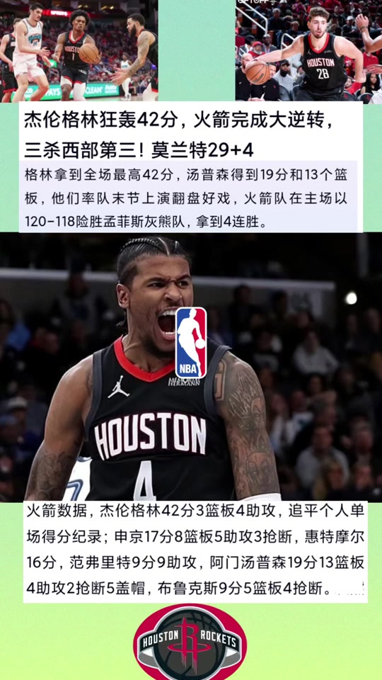 aoa体育活动-火箭遭遇灰熊逆转，惨遭失败！